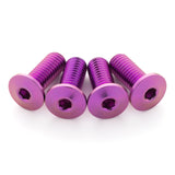 TERSKE PURPLE ULTRA-LOW PROFILE TITANIUM BOTTLE CAGE BOLTS X4