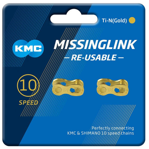 KMC MissingLink 10X Joining links - 10 Speed - Re-Usable - Ti-N(Gold)