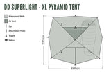 DD SuperLight - XL - Pyramid Tent - DD Hammocks available at bathoutdoors.co.uk
