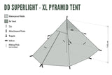 DD SuperLight - XL - Pyramid Tent - DD Hammocks available at bathoutdoors.co.uk