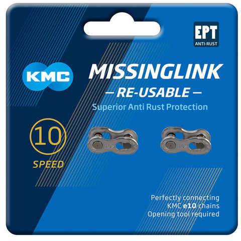 KMC MissingLink 10X Joining links - 10 Speed - Re-Usable - Silver