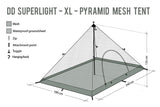 DD SuperLight - XL - Pyramid Mesh Tent - DD Hammocks available at bathoutdoors.co.uk