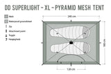 DD SuperLight - XL - Pyramid Mesh Tent - DD Hammocks available at bathoutdoors.co.uk