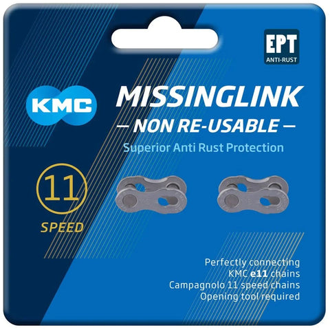KMC MissingLink 11X Joining links - 11 Speed - Non Re-Usable - Silver
