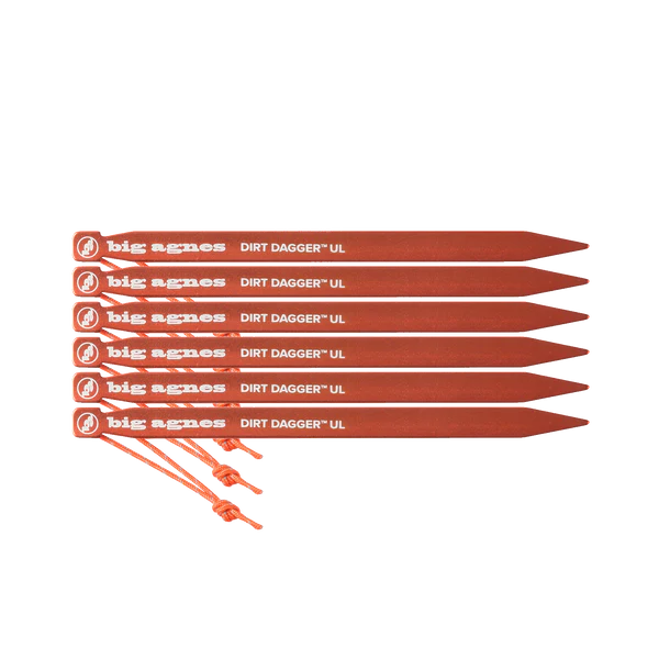 dirt dagger ul tent stakes Dirt Dagger™ UL Tent Stakes: Pack of 6 x 6" Stakes- Big Agnes – Bath Outdoors