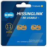 KMC MissingLink 11X Joining links - 11 Speed - Re-Usable - Ti-N (Gold)