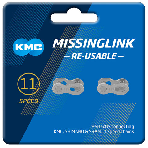 KMC MissingLink 11X Joining links - 11 Speed - Re-Usable - Silver