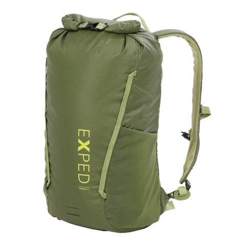 Exped - Exped Typhoon 15ltr Dry Pack Forest Green. In Stock. Bath Outdoors stocks a wide range of Exped Expedition Equipment including sleep mats, sleeping bags, dry bags perfect for bikepacking, wild camping, SUP adventures, van life. bathoutdoors.co.uk is an official stockist of Exped Expedition Equipment.